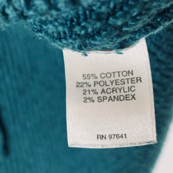 J. Jill Women's Long Sleeve V Neck‎ Textured Knit Tunic Top Sweater Green Size M - Picture 9 of 13